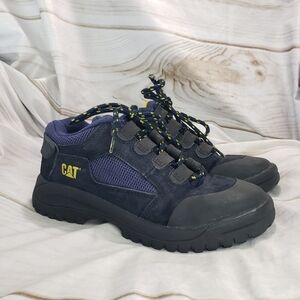 Cat Caterpillar Industrial Work Shoes Blue Youth Size 6.5 Womens Size 8 Leather